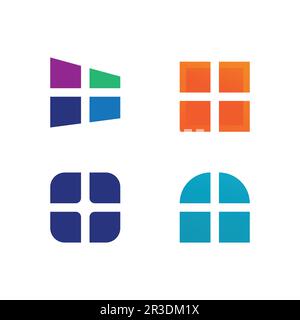 Immobilier et maison bâtiments vecteur logo icônes modèle Illustration de Vecteur