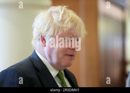 L'ancien Premier ministre britannique BORIS JOHNSON visite le Capitole du Texas au cours d'une mission de développement économique au cours de la dernière semaine de la session législative du Texas sur 23 mai 2023. Johnson a rencontré l'équipe économique du gouverneur Greg Abbott et a fait une visite informelle. Crédit : Bob Daemmrich/Alay Live News Banque D'Images