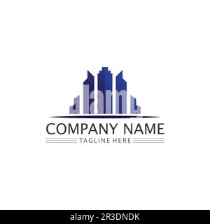 Immobilier et maison bâtiments vecteur logo icônes modèle Illustration de Vecteur