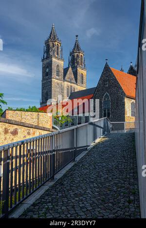 Cathédrale de Magdebourg sur l'Elbe Saxe Anhalt Banque D'Images