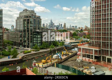 Développement dans le quartier Gowanus de Brooklyn à New York le dimanche, 21 mai 2023. (© Richard B. Levine) Banque D'Images