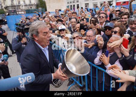 Madrid, Espagne. 23rd mai 2023. Isabel Diaz Aqyuso recibe al Real Madrid de Baloncesto tras ganar la Euroliga Isabel Diaz Ayuso pendant l'équipe du wellcome Real Madrid après leur victoire sur Euroliga 2022/2023 à Madrid le mardi 23 mai 2023. Credit: CORMON PRESSE/Alamy Live News Banque D'Images