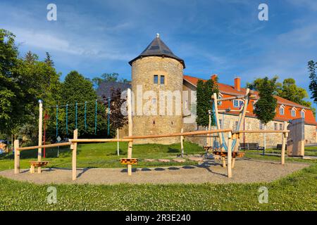 Aire de jeux du château de Harzgerode Banque D'Images