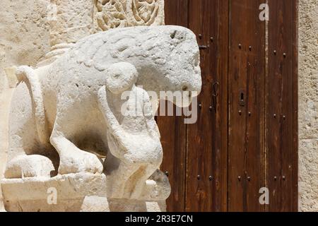 Détails de la cathédrale de Matera, Cattedrale di Maria Santissima della Bruna e Sant'Eustache, dans la région Basilicate en Italie Banque D'Images