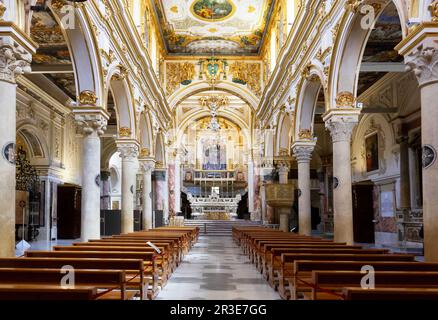 Détails de la cathédrale de Matera, Cattedrale di Maria Santissima della Bruna e Sant'Eustache, dans la région Basilicate en Italie Banque D'Images