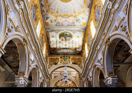 Détails de la cathédrale de Matera, Cattedrale di Maria Santissima della Bruna e Sant'Eustache, dans la région Basilicate en Italie Banque D'Images