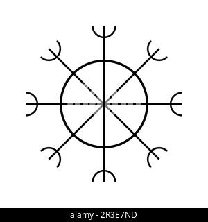 Symbole de rêve noir et blanc. Sigil de protection. Signature de la protection. Amulets magiques. Peut être utilisé comme tatouage, logos et imprimés. Banque D'Images