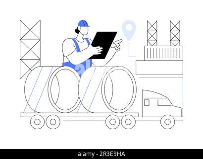 Illustration vectorielle abstraite du concept de chariot à plat. Illustration de Vecteur