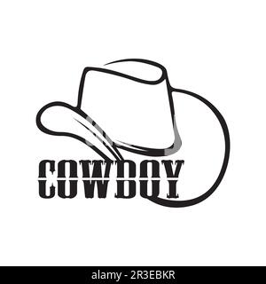 image de logo de chapeau de cowboy vecteur d'icône et modèle de conception Illustration de Vecteur