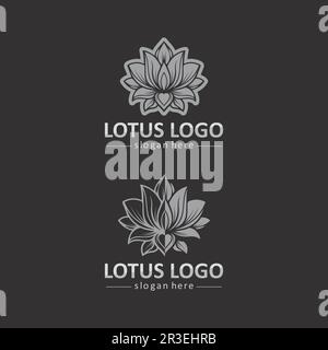 Vecteur de beauté des fleurs de lotus design logo icône Modèle Illustration de Vecteur