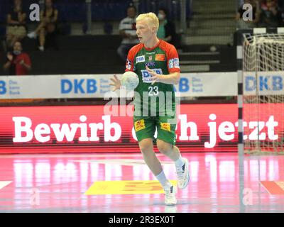 Magnus Saugstrup SC Magdeburg Handball-Bundesliga saison 2021-22 SC Magdeburg vs. TVB Stuttgart Banque D'Images