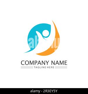 People logo, Team, Succes People Work, Group and Community, Group Company and Business logo vector and design Care, Family Icon Succes logo Illustration de Vecteur