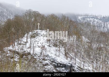 Bodetal Harz Treseburg en hiver Banque D'Images
