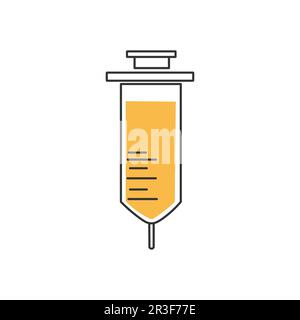 Icône de seringue fine élégante isolée sur fond blanc - Vector Banque D'Images