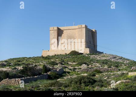 St. Mary's Tower, Comino, Mer méditerranée, Etat de l'île, Malte Banque D'Images