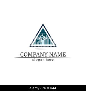 logo en forme de triangle pyramidal et symbole vectoriel egyptien et logo affaires Illustration de Vecteur