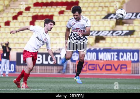 Monaco, Monaco. 23rd mai 2023. Carlos Sainz de Ferrari joue un match de football de charité au stade Louis II de Monaco sur 23 mai 2023. Le World Stars football Match a eu lieu mardi soir avant le Grand Prix de Monaco de Formule 1 et a été joué par l'équipe de pilotes, dont F1 pilotes, et le Star Team MC. Cette année marque l'organisation 30th de l'événement caritatif. (Credit image: © Beata Zawrzel/ZUMA Press Wire) USAGE ÉDITORIAL SEULEMENT! Non destiné À un usage commercial ! Banque D'Images