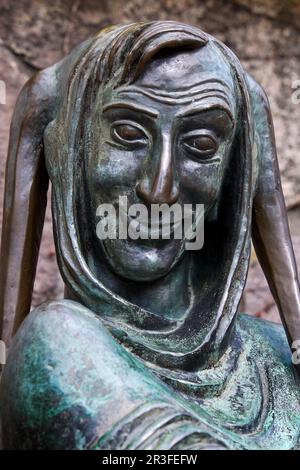 Portrait de la sculpture till Eulenspiegel, artiste Karlheinz Goedtke, Moelln, Allemagne, Europe Banque D'Images