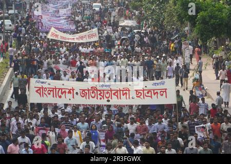 Dhaka, Bangladesh. 23rd mai 2023. Les militants du Parti nationaliste du Bangladesh (BNP) participent à une marche de protestation pour présenter leur demande de 10 points, y compris la tenue des prochaines élections générales sous un gouvernement intérimaire non partisan. (Photo de MD Mehedi Hasan/Pacific Press) Credit: Pacific Press Media production Corp./Alay Live News Banque D'Images