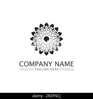 Modèle de conception de l'icône vecteur fleurs illustration Illustration de Vecteur