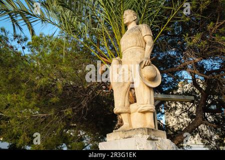 Monumento a los pescadores, , Port d'Alcudia, Majorque, Iles Baléares, Espagne. Banque D'Images