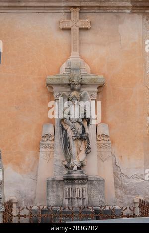 angel, décret de la famille Roig, Sineu, cimetière municipal, Majorque,Îles Baléares, Espagne. Banque D'Images