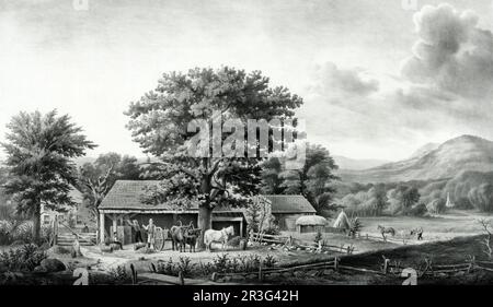 Automne en Nouvelle-Angleterre, fabrication de cidre. Banque D'Images