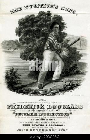 Une couverture de musique en feuilles montrant Frederick Douglass, un abolitionniste noir, comme esclave à la mode. Banque D'Images