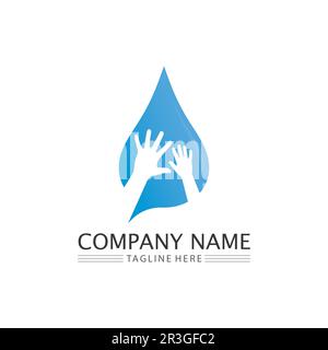 Logo Water Drop WAVE Template Vector illustration design logo d'entreprise Illustration de Vecteur