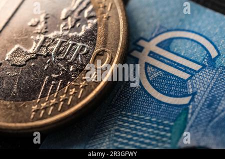 Photo macro 1 euros Banque D'Images