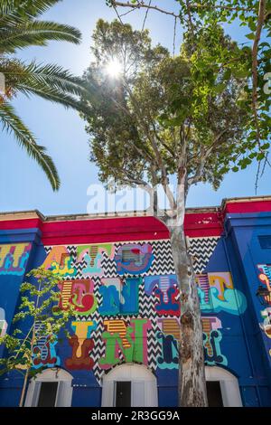 Gibraltar, fresque de rue de l'artiste Ben Eine Banque D'Images