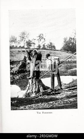 La photographie en noir et blanc des pêcheurs du livre « Highways and byways of the Mississippi Valley » de Clifton Johnson, 1865-1940 Date de publication 1906 publié à New York, la société Macmillan; de la série See America First Banque D'Images