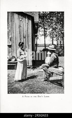 Une pause dans la photographie noir et blanc du Day's Labor du livre « Highways and byways of the Mississippi Valley » de Clifton Johnson, 1865-1940 Date de publication 1906 publié à New York, la société Macmillan; de la série See America First Banque D'Images