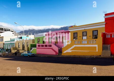 Voiture d'époque, Bo-Kaap, centre historique et coloré de la culture du Cap Malay, le Cap, Afrique du Sud Banque D'Images