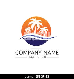 Palmier de l'été modèle logo vector illustration Illustration de Vecteur