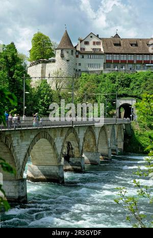 Château de Viaduct et Laufen, Laufen-Uhwiesen am Rheinfall, Canton de Zurich, Suisse Banque D'Images