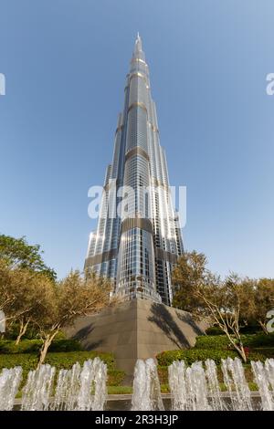 Dubaï Burj Khalifa Kalifa gratte-ciel architecture dans les Émirats arabes Unis Banque D'Images