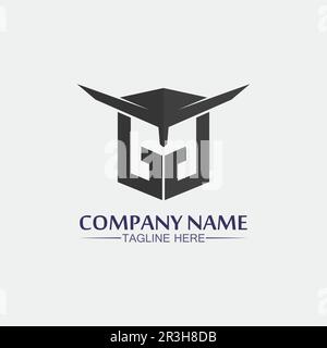 Casque Spartan, modèle de logo gladiateur dessin d'icône vecteur, icône de tête de guerriers, soldat Illustration de Vecteur