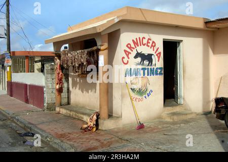 Boucher, Butcher Shop, République dominicaine, Caraïbes, Amérique, Boucherie Banque D'Images