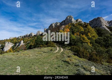 Sierra de Sevil, Sobrarbe, province de Huesca, Communauté autonome d'Aragon, Pyrénées, Espagne, europe. Banque D'Images