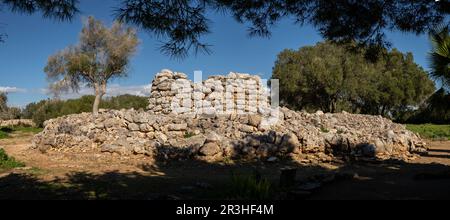 Talayot circulaire, conjunto de Capocorb Vell, prehistórico principios del primer milenio a. C. (Edad de Hierro), Monumento Histórico Artístico, Palma, Majorque, îles Baléares, Espagne. Banque D'Images