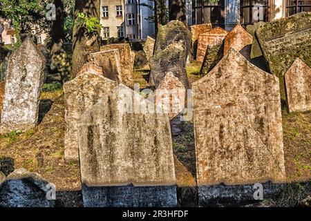 Vieux cimetière juif de Prague Banque D'Images