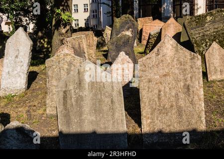 Vieux cimetière juif de Prague Banque D'Images