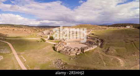 Anfiteatro de Segóbriga, Parque Arqueológico de Saelices Segóbriga,, Cuenca, Castille-La Manche, Espagne. Banque D'Images