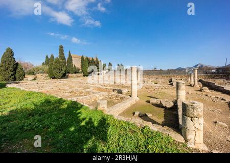 Theather, ville romaine de Pollentia, époque républicaine, 123 av. J.-C., fondée par Quintus Caecilius Metellus, Alcudia, Majorque, îles Baléares, Espagne. Banque D'Images