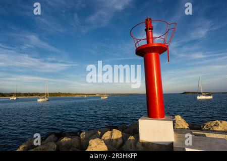 Entrée du port, Colonia de Sant Jordi de Ses Salines, port, Majorque, Iles Baléares, Espagne, Europe. Banque D'Images