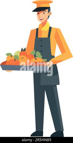 homme vendeur de fruits Illustration de Vecteur