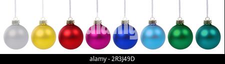 Noël avec décoration de Noël décoration de Noël coloré boules de Noël isolées Banque D'Images