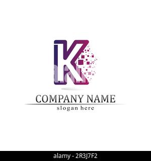 K logo design K lettre font concept Business logo Vector et design entreprise initiale Illustration de Vecteur