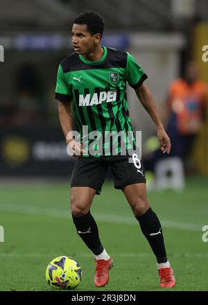 Milan, Italie, 13th mai 2023. Rogerio de US Sassuolo pendant la série Un match à Giuseppe Meazza, Milan. Le crédit photo devrait se lire: Jonathan Moscrop / Sportimage Banque D'Images